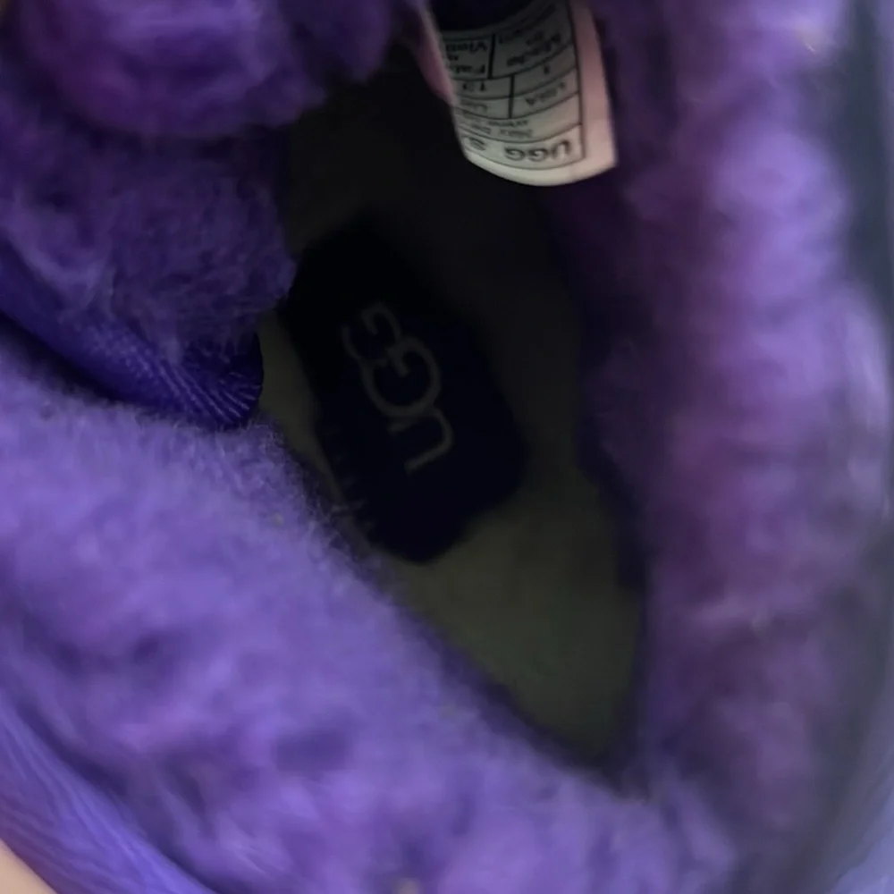 UGG Australia Neumel‎ 11 Purple Suede Ankle Lace up sherling Boots size 1